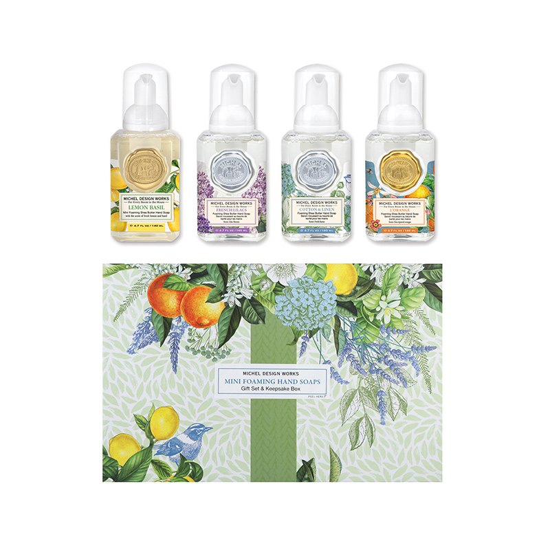 KIT BOTANICALS COM 4 MINI SABONETES LIQUIDOS - MICHEL DESIGN WORKS