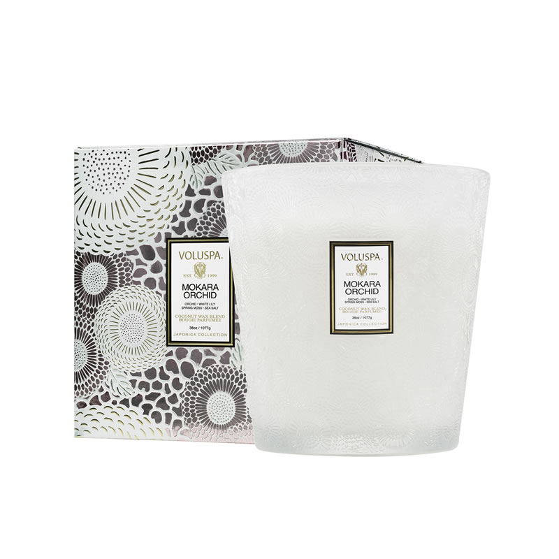 VELA VASO PEDESTAL 3 PAVIOS +80H MOKARA ORCHID - VOLUSPA