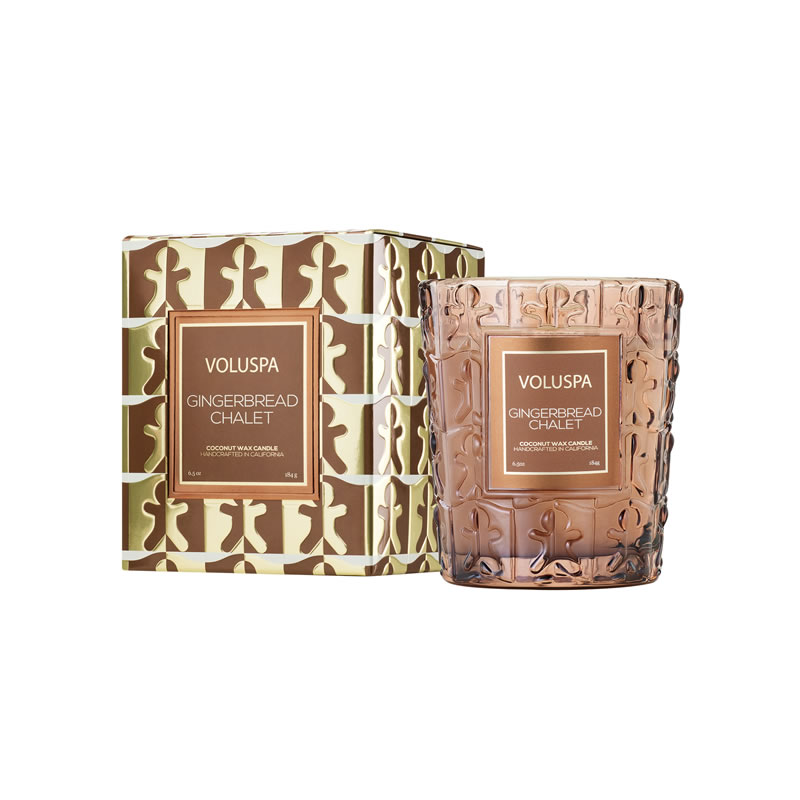 VELA COPO VIDRO CLASSICO 40H GINGERBREAD CHALET - VOLUSPA