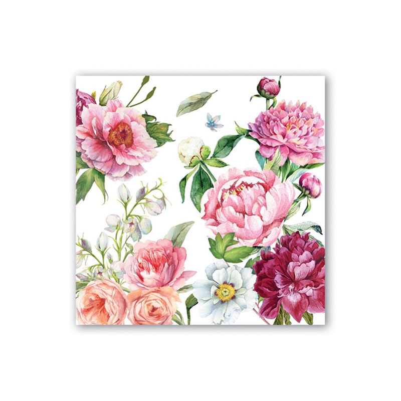 GUARDANAPO COCKTAIL BLUSH PEONY - MICHEL DESIGN WORKS