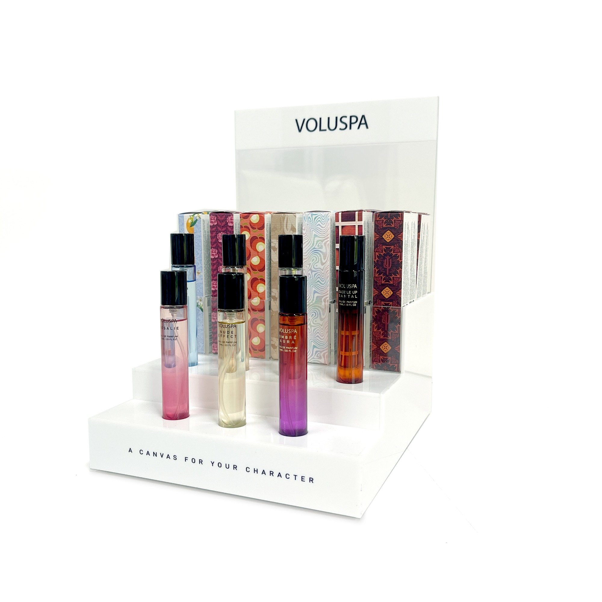 DISPLAY PARA EAU DE PARFUM 10ML (somente o display - sem os perfumes) - VOLUSPA