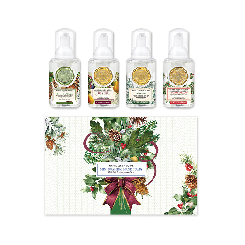 KIT HOLIDAY COM 4 MINI SABONETES LIQUIDOS - MICHEL DESIGN WORKS