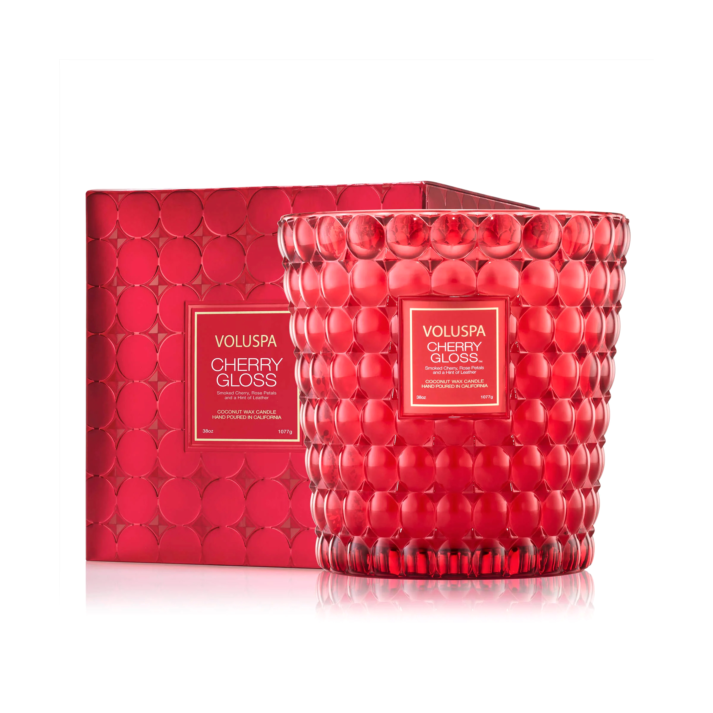 VELA VASO PEDESTAL 3 PAVIOS +80H CHERRY GLOSS - VOLUSPA