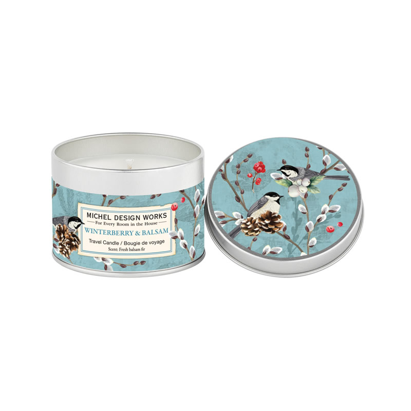 MINI VELA LATA +20H WINTERBERRY E BALSAM - MICHEL DESIGN WORKS