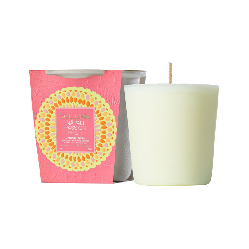 REFIL VELA COPO VIDRO CLASSICO 60H NAPALI PASSION FRUIT - VOLUSPA