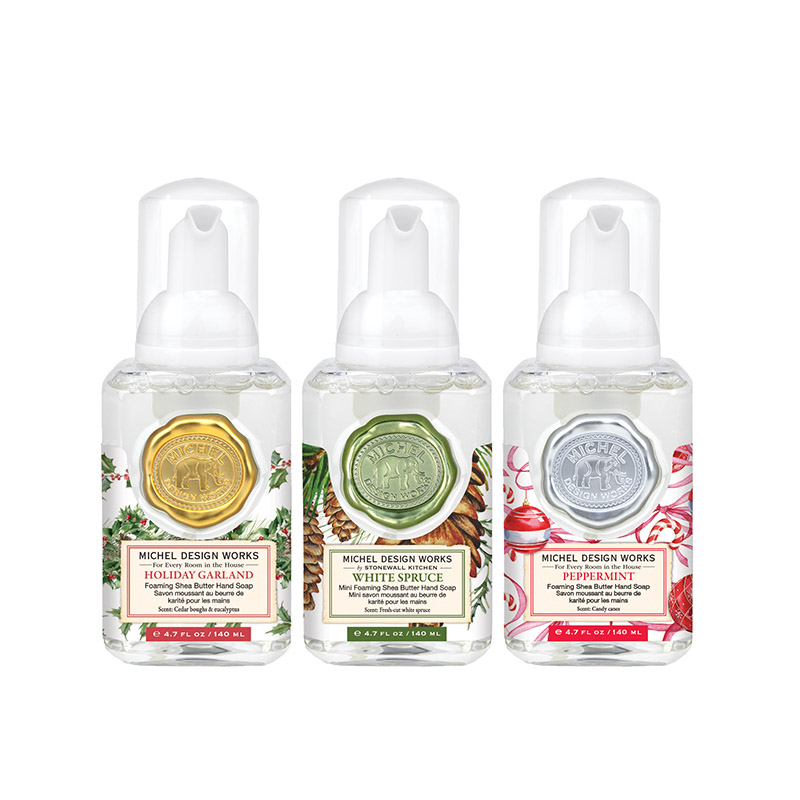 KIT 3 MINI SABONETES LIQUIDOS HOLIDAY WISHES - MICHEL DESIGN WORKS