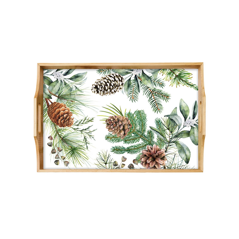 BANDEJA RETANGULAR DE MADEIRA 50X34,92X6,6 CM WHITE SPRUCE - MICHEL DESIGN WORKS