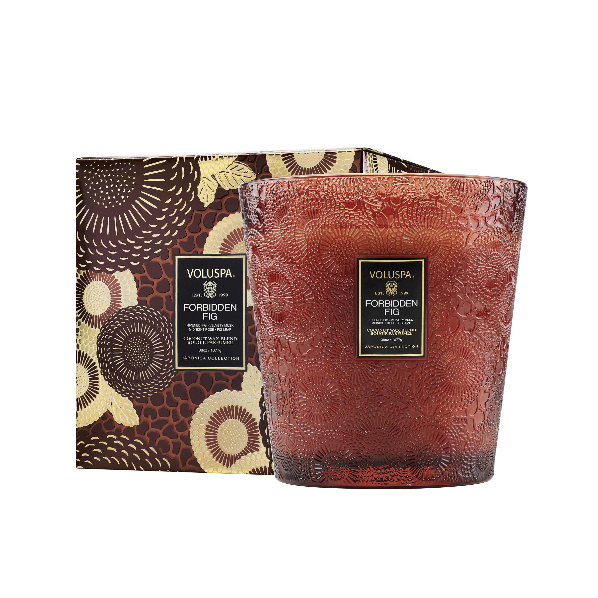 VELA VASO PEDESTAL 3 PAVIOS +80H FORBIDDEN FIG - VOLUSPA