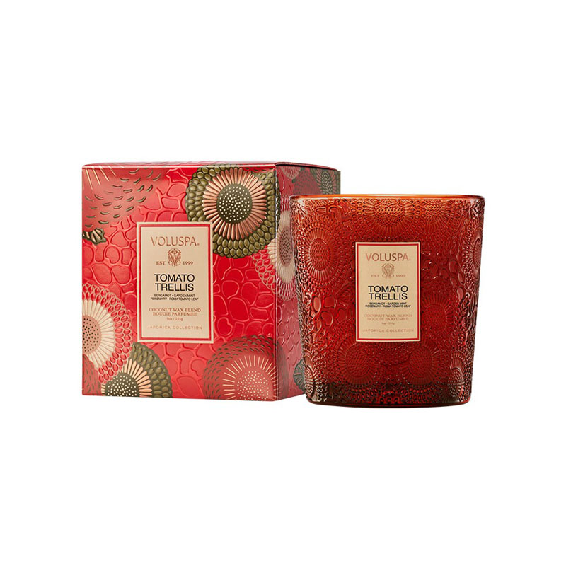 VELA COPO VIDRO CLASSICO 60H TOMATO TRELLIS - VOLUSPA