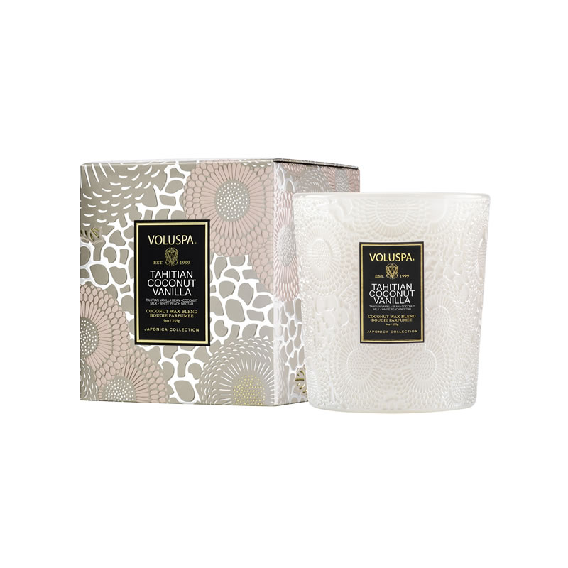 VELA COPO VIDRO CLASSICO 60H TAHITIAN COCONUT VANILLA - VOLUSPA