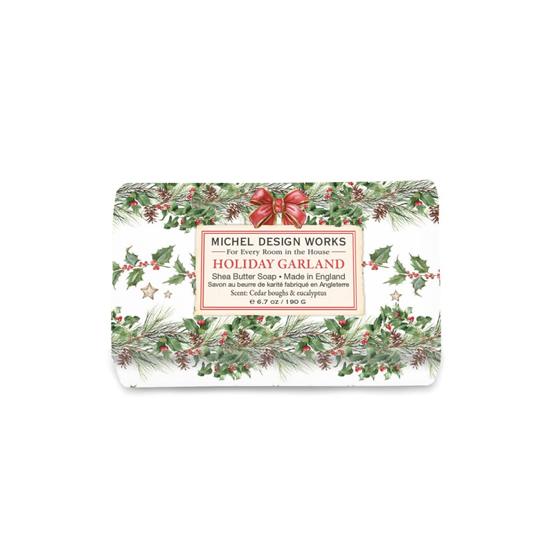 SABONETE EM BARRA 189G HOLIDAY GARLAND - MICHEL DESIGN WORKS
