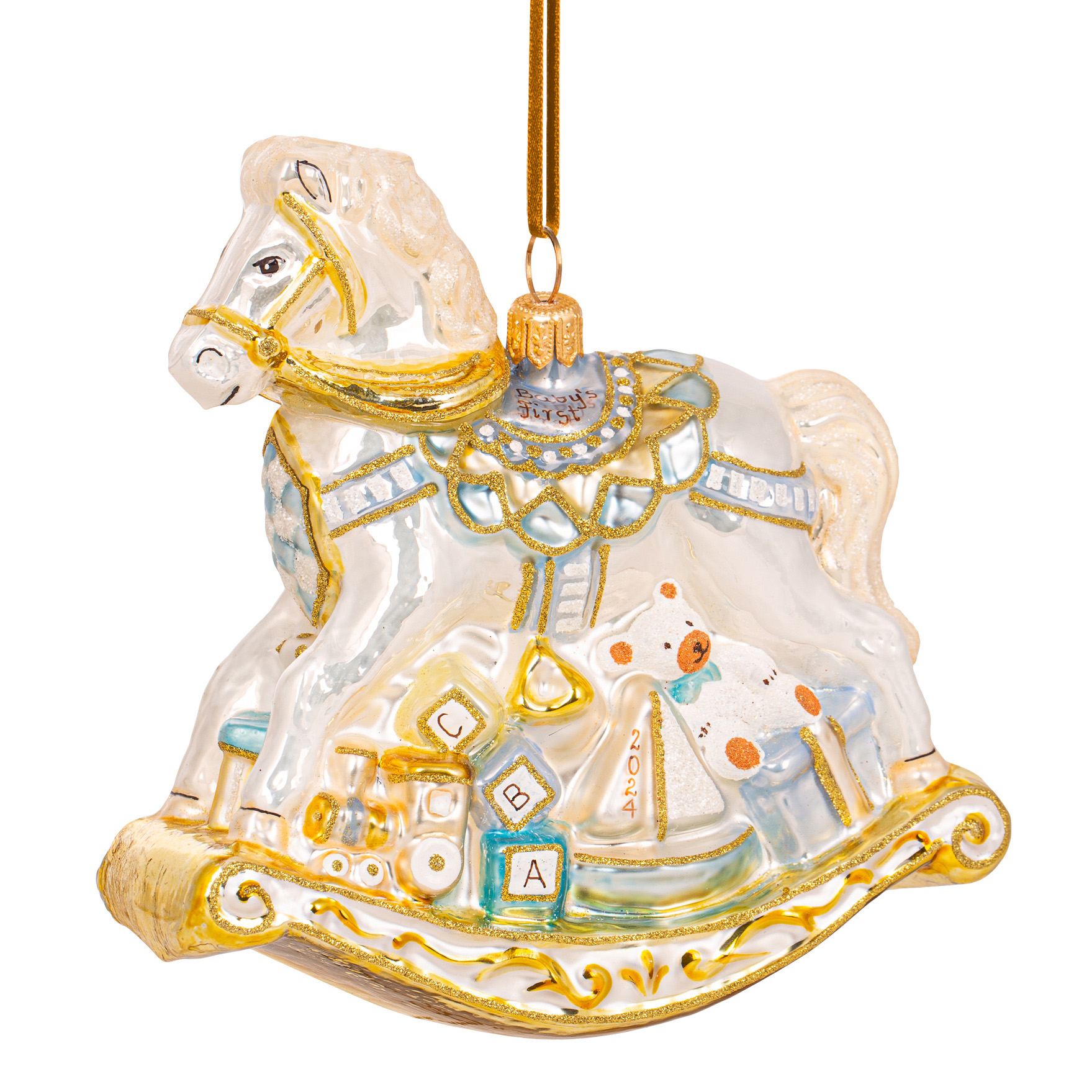 CAVALO COM PRESENTES AZUL 14CM - HURAS FAMILY