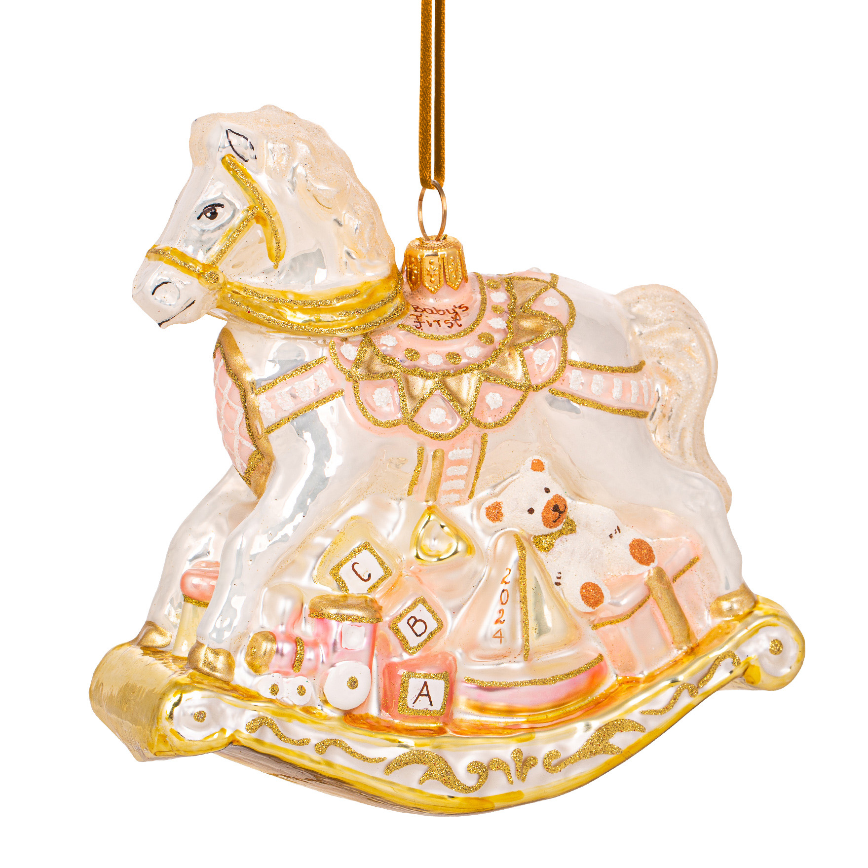 CAVALO COM PRESENTES ROSA 14CM - HURAS FAMILY