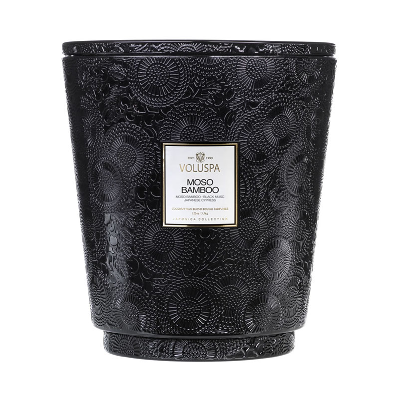 VELA POTE VIDRO +250H 5 PAVIOS MOSO BAMBOO - VOLUSPA