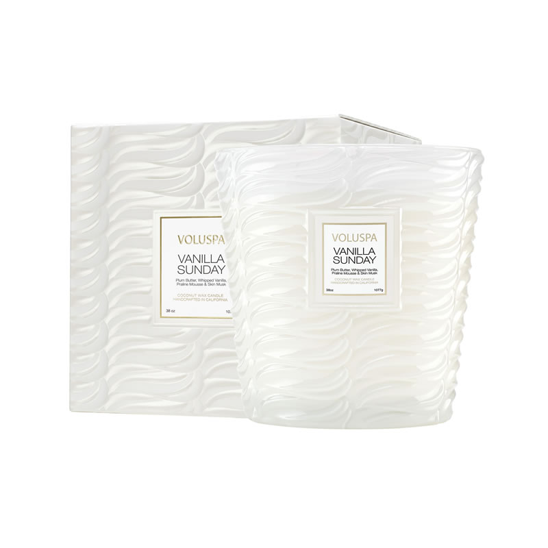 VELA VASO PEDESTAL 3 PAVIOS +80H VANILLA SUNDAY - VOLUSPA
