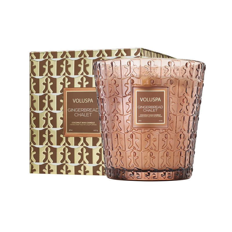 VELA VASO PEDESTAL 3 PAVIOS +80H GINGERBREAD CHALET - VOLUSPA