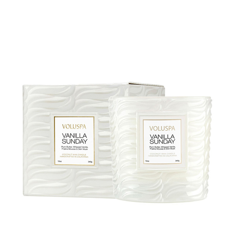 VELA COPO VIDRO CLASSICO 60H VANILLA SUNDAY - VOLUSPA